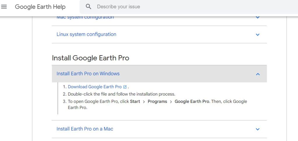 Install Google Earth Pro